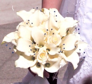 The bouquet on her wedding day