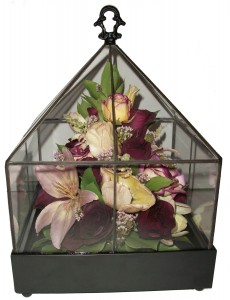 Lantern with dried flowers