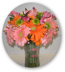 bouquet of flowers in vase of water