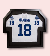 sports team jersey in jersey shaped custom shadow box