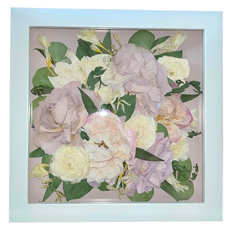 Pressed roses wedding flowers keepsake