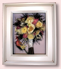 bridal bouquet in shadowbox