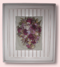 flower preservation in rustic white frame